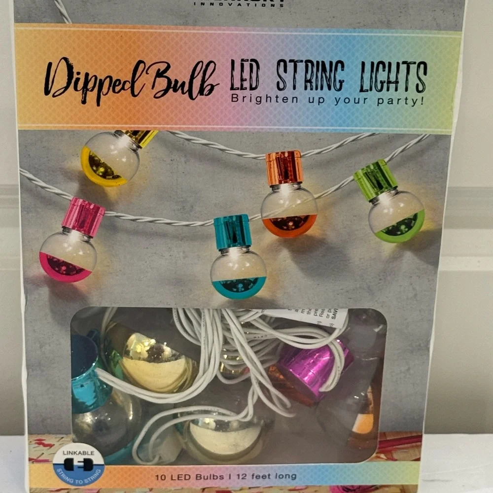 NEW MERKURY Innovations Multicolor Dipped Bulb LED String Lights